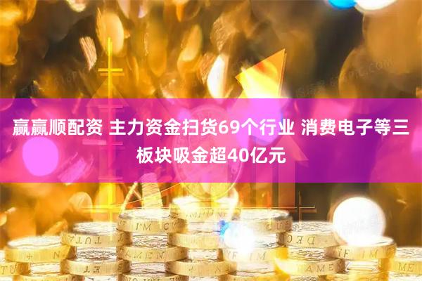 赢赢顺配资 主力资金扫货69个行业 消费电子等三板块吸金超40亿元